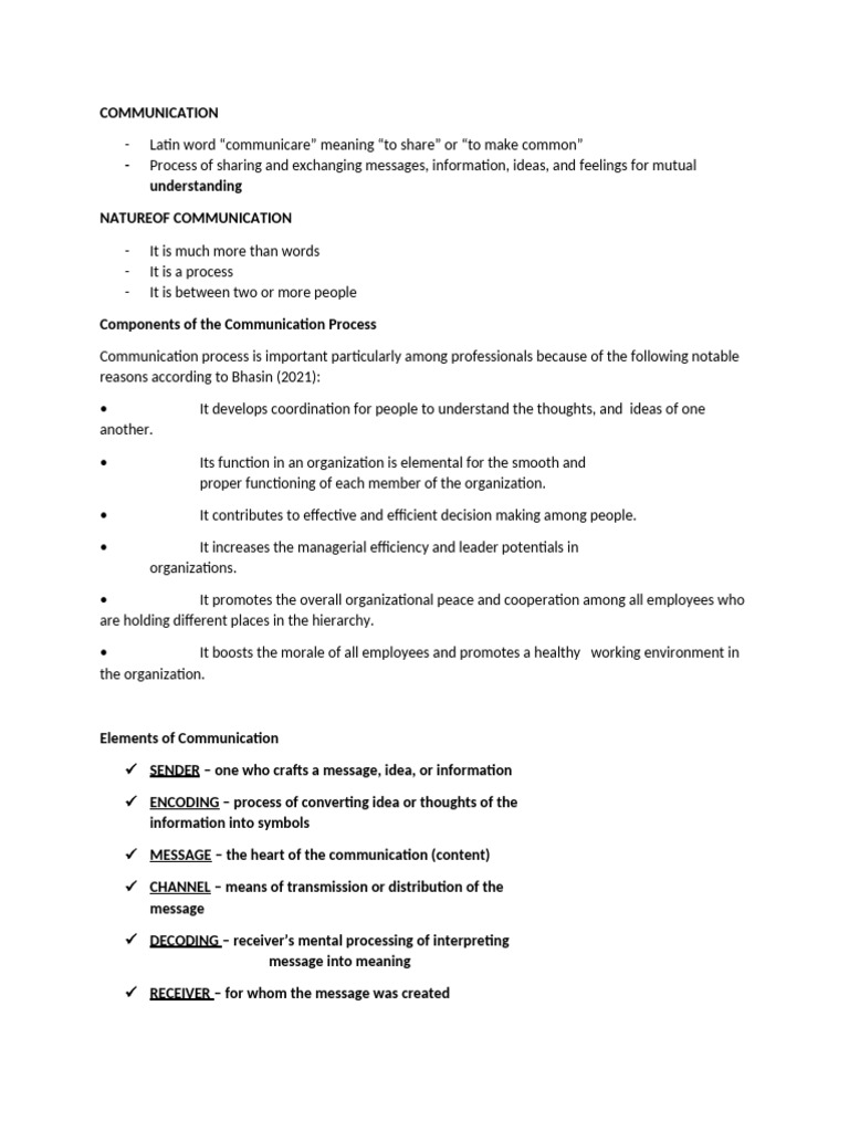 Understanding Communication Processes | PDF | Communication | Information
