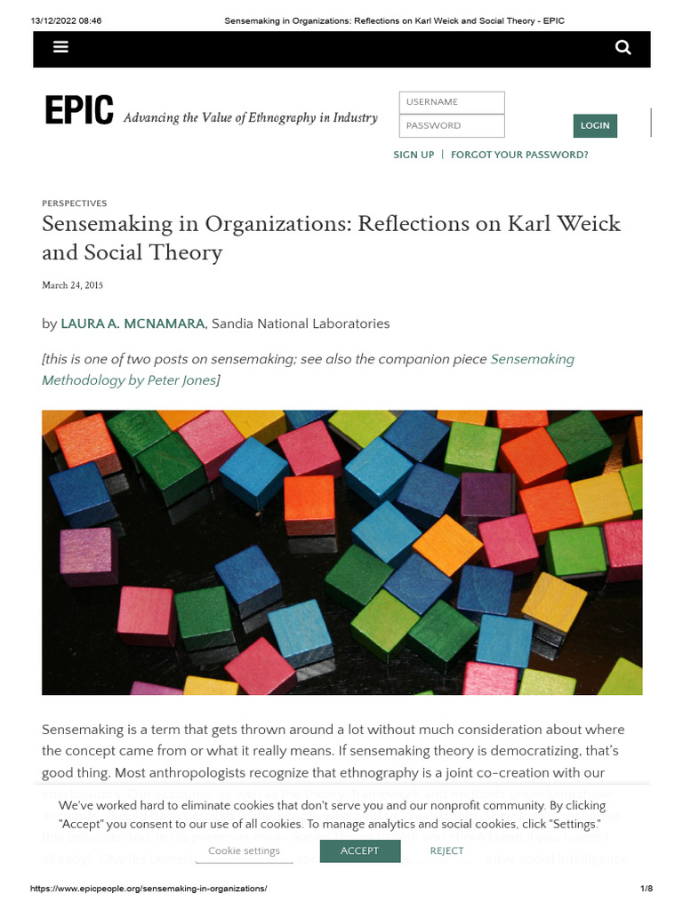 Weick's Sensemaking in Organizations | PDF | Experience | Ethnography
