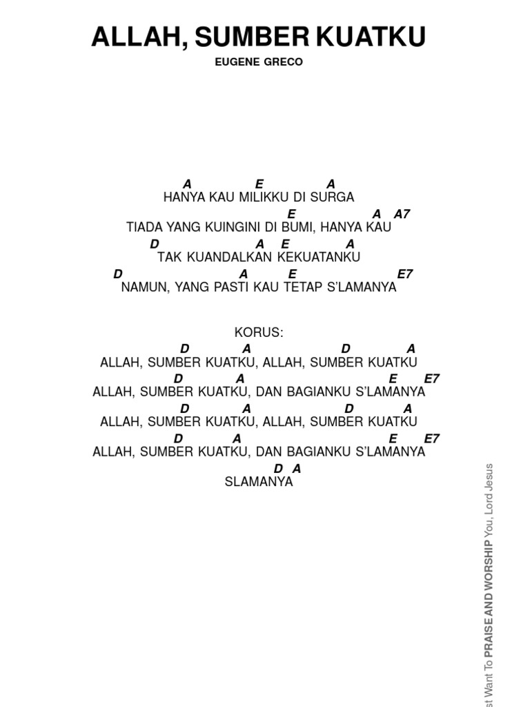 Chord Allah Sumber Kuatku