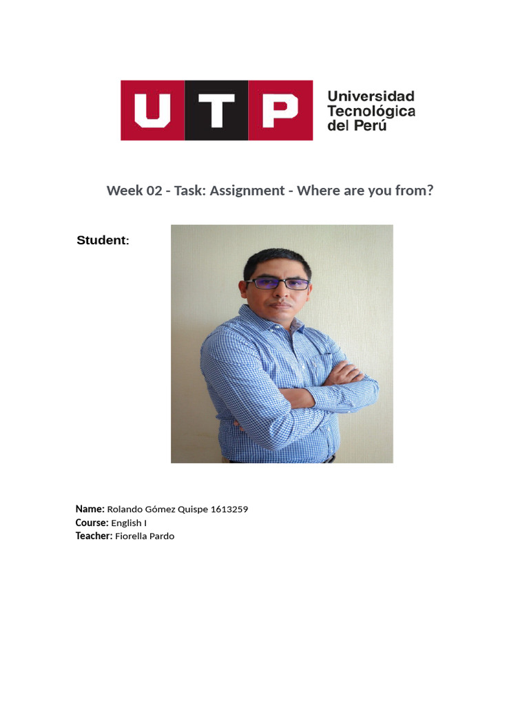 Week 02 Task Assignment Where Are You From | PDF
