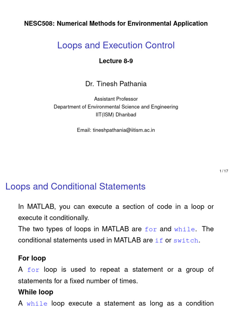 MATLAB Conditional Statements Overview | PDF | Control Flow ...