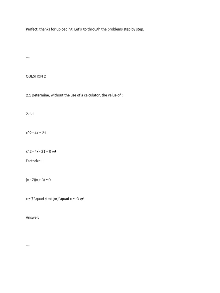 Step-by-Step Math Problem Solutions | PDF