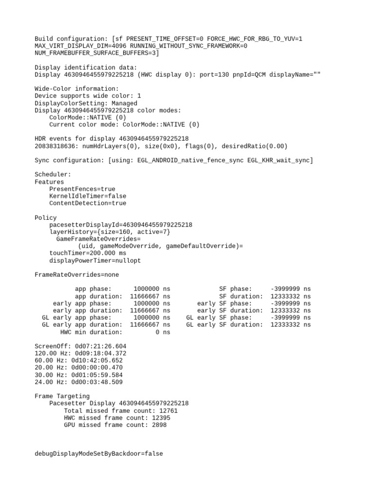 Display Configuration and Performance Data | PDF | Computer Science ...