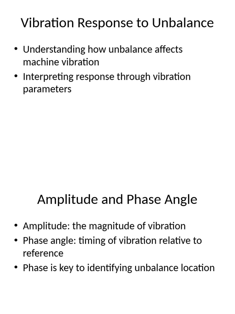 Vibration Response To Unbalance | PDF