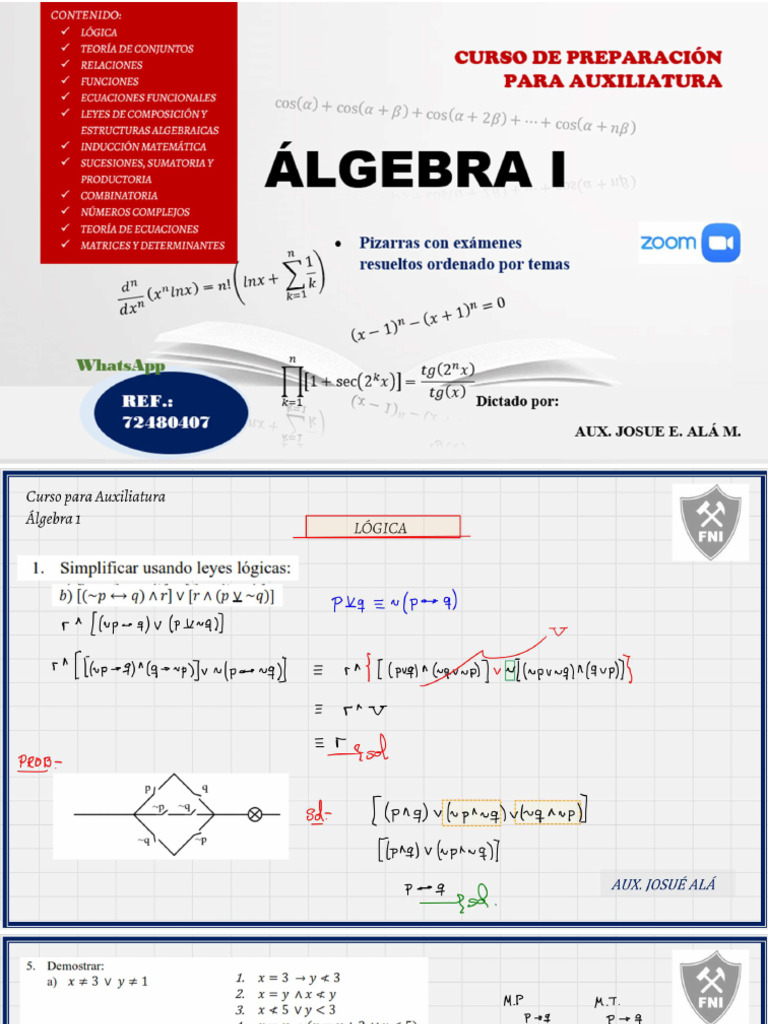 Curso Auxiliatura Álgebra 1 | PDF