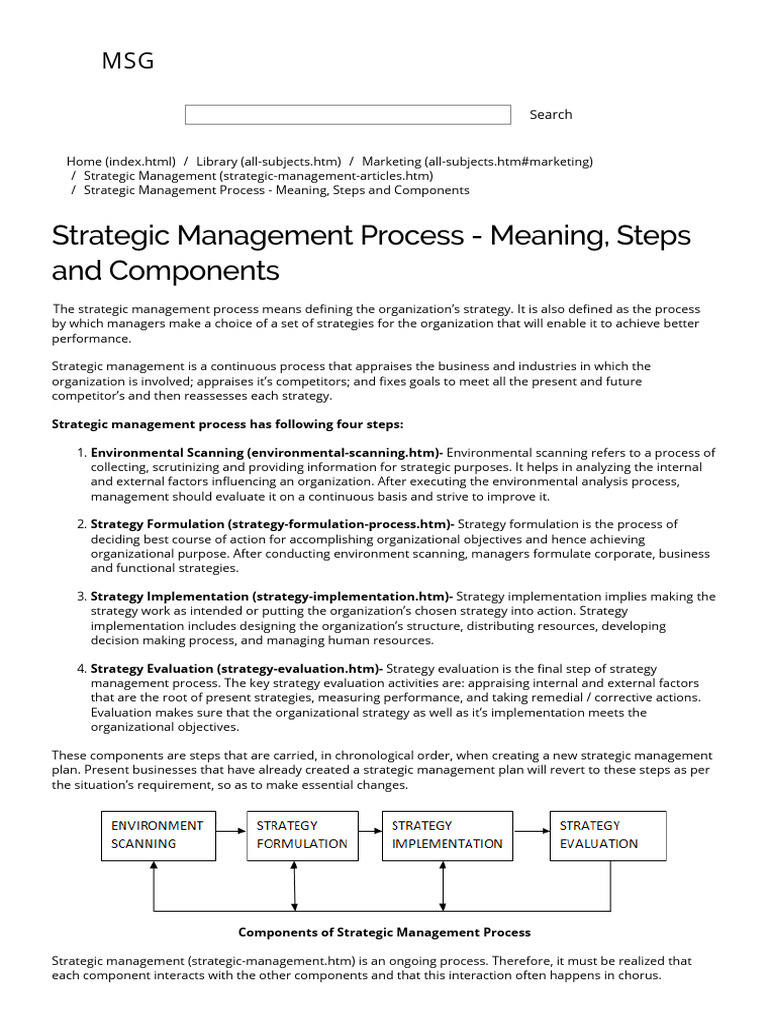 Strategic Management Process Explained | PDF | Strategic Management ...
