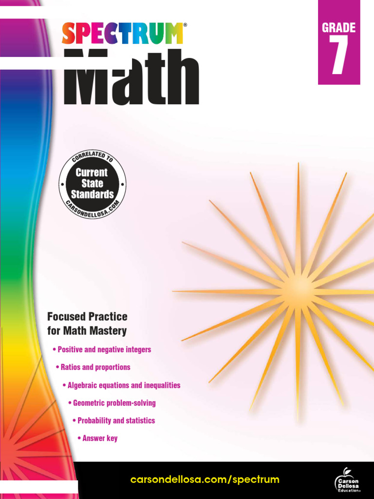 Spectrum Math Workbook: Grade 7 PDF | PDF | Numbers | Mathematical Concepts