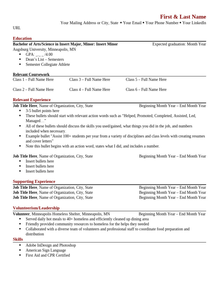 General Resume Template Guide | PDF