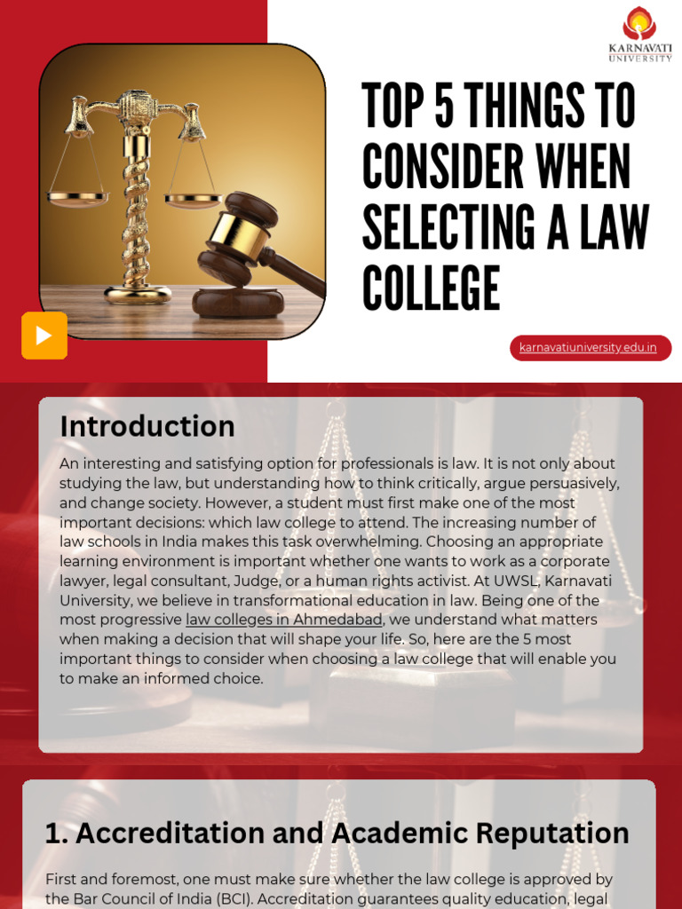 Top 5 Things To Consider When Selecting A Law College | PDF ...