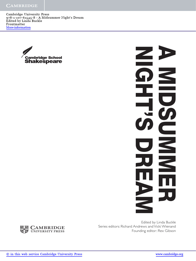 Cambridge School Edition: A Midsummer Night's Dream | PDF | A Midsummer ...