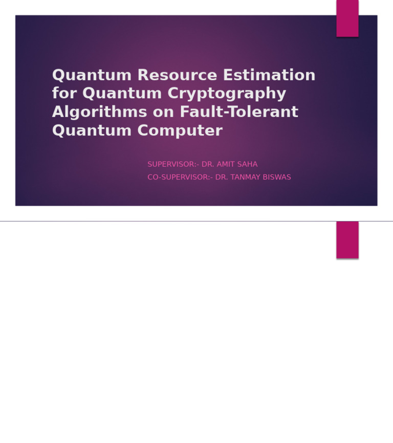 Quantum Resource Estimation For Quantum Cryptography Algorithms On | PDF