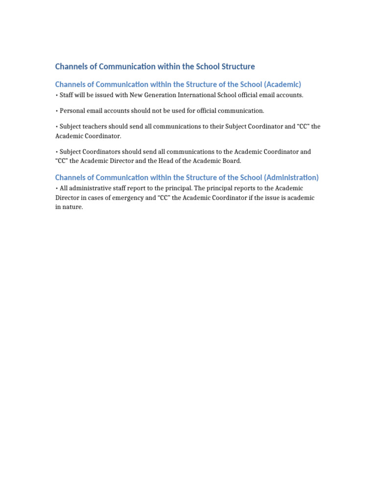 School Communication Protocols Explained | PDF
