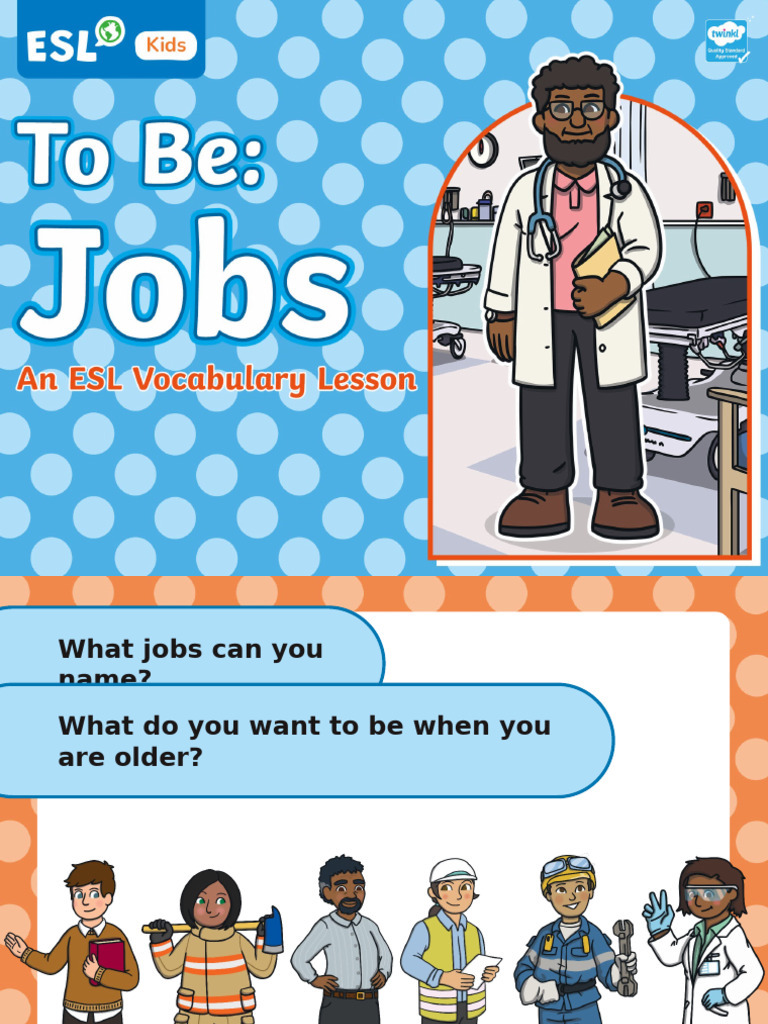 T e 1731406091 Esl To Be Jobs Lesson Kids A1 Ver 4 | PDF