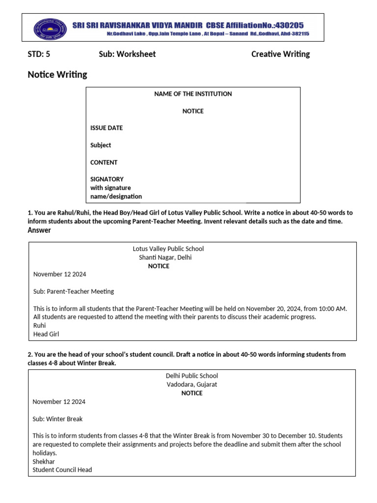 Class 5 Creative Writing Worksheets | PDF | Swami Vivekananda