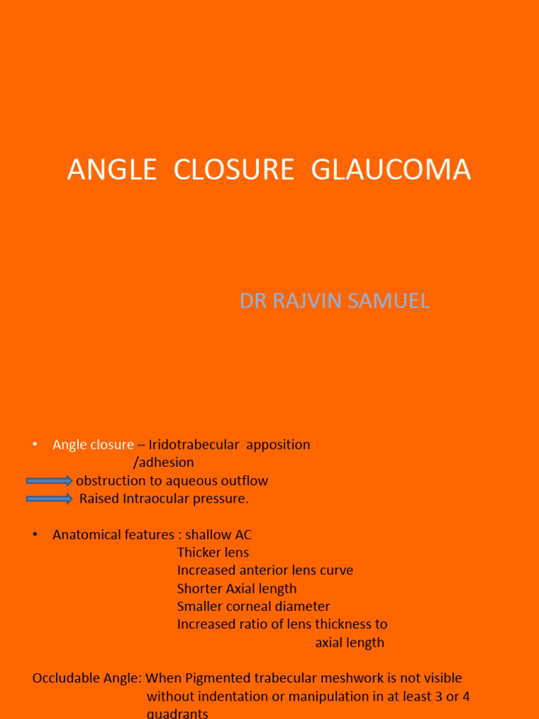 Understanding Angle Closure Glaucoma | PDF | Glaucoma | Vision