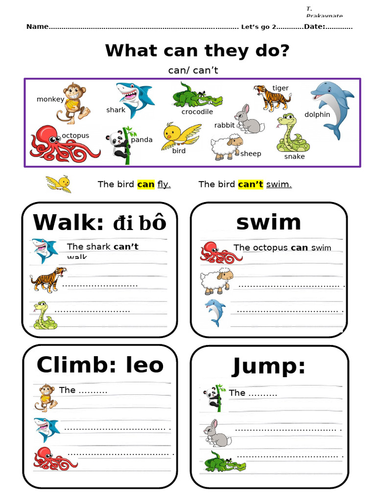 Can and Cant Clt Communicative Language Teaching Resources Fun 112061 | PDF