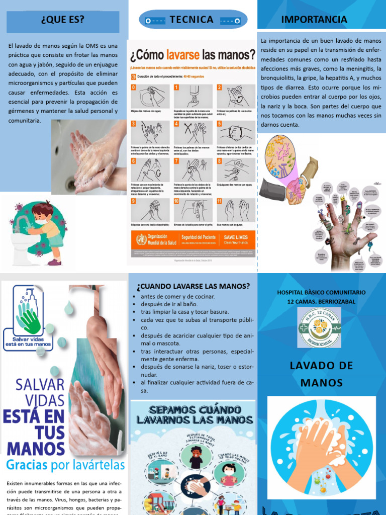 Triptico Lavado de Manos | PDF | Lavado de manos | Medicina
