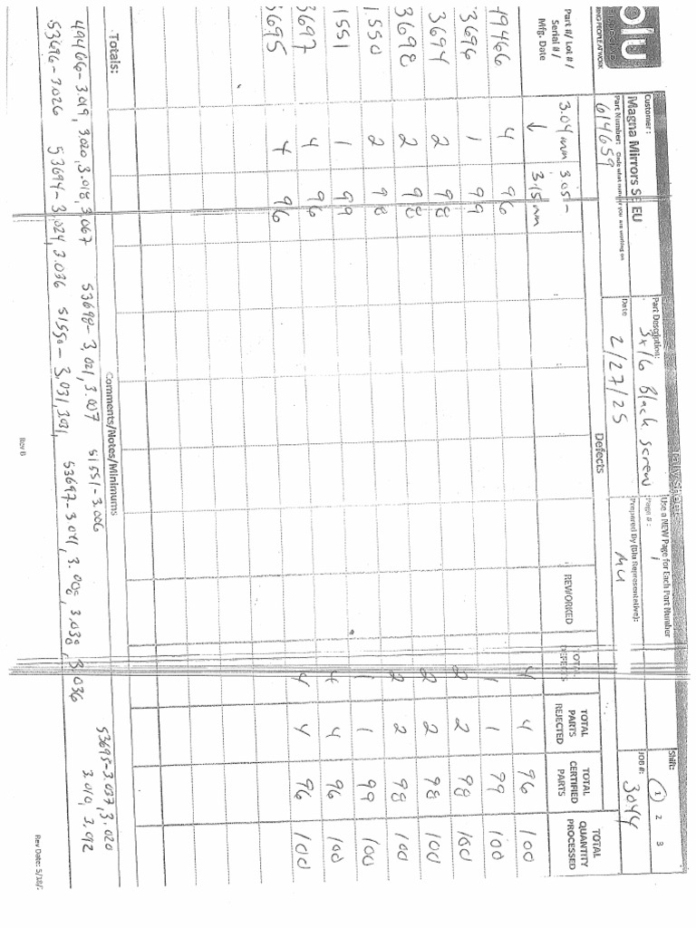 BLU Sort Sheets | PDF