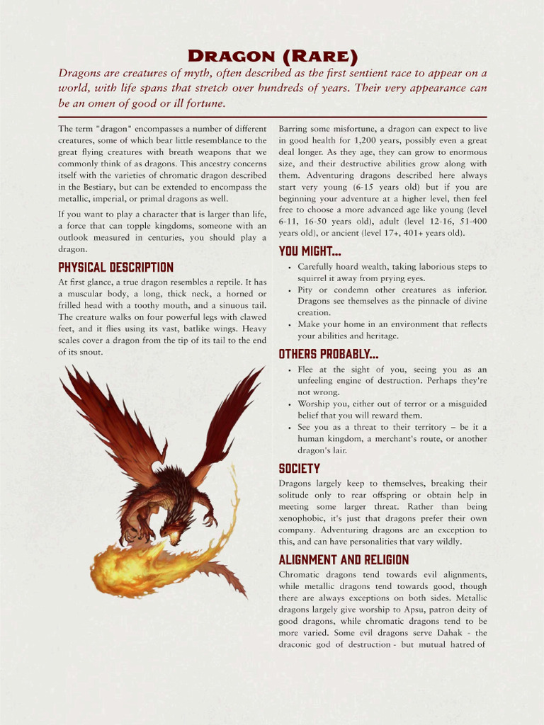 Dragon Ancestry PF2 | PDF