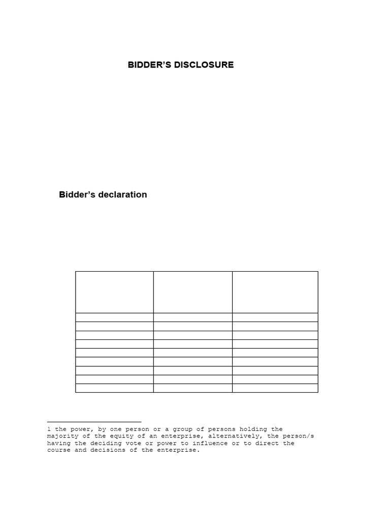 SBD4 Bidder's Disclosure Form | PDF | Government | Justice