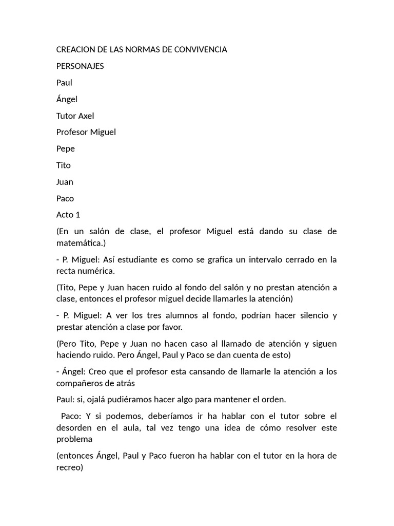 Normas de Convivencia en el Aula | PDF | Salón de clases | Enseñando