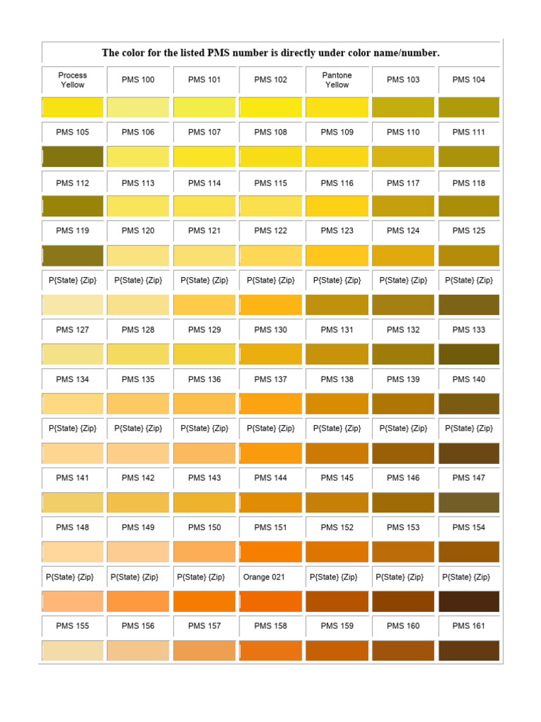 PMS Color Chart Overview | PDF | Color | Visual Perception
