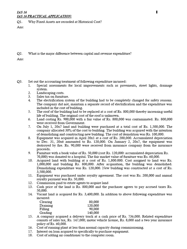 Ias 16 Practical Application | PDF | Depreciation | Expense