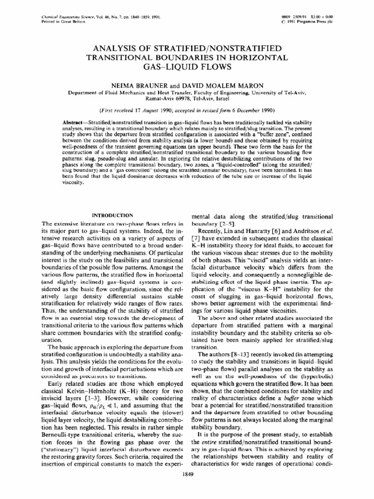 Gas-Liquid Flow Transitional Boundaries | PDF | Viscosity | Laminar Flow