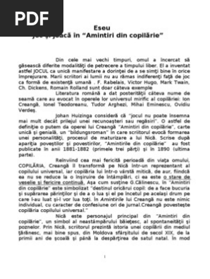 Joc Si Joaca In Amintiri Din Copilarie Pdf