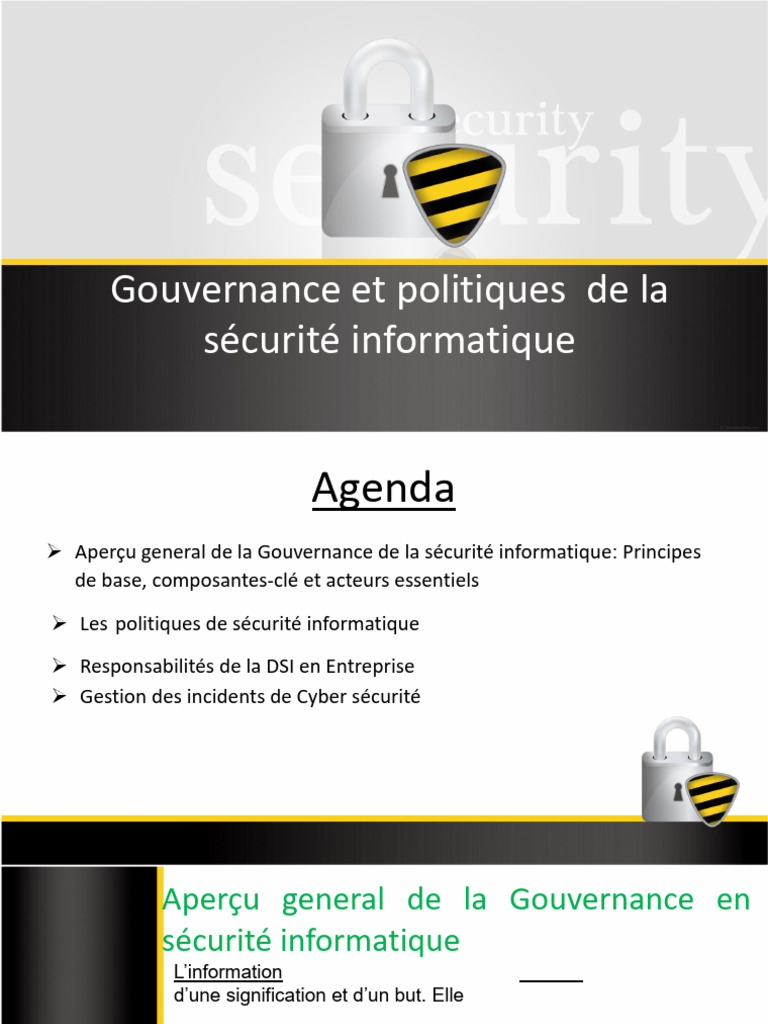Gouvernance de la sécurité informatique | PDF | Sécurité | Sécurité des ...