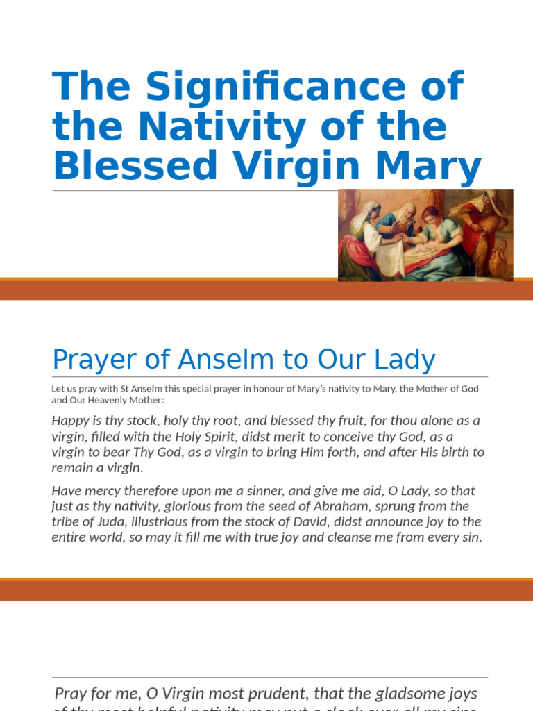 A Talk On The Nativity of The Blessed Virgin Mary | PDF | Mary, Mother ...
