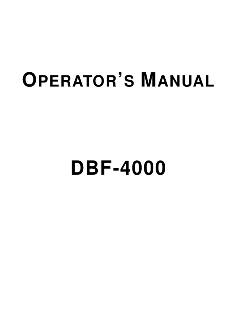 DBF-4000 Operator's Manual Guide | PDF | Computer Network | Electronics