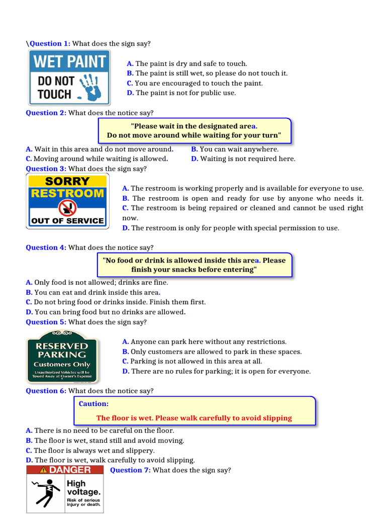 Signs and Notices: Safety Guidelines | PDF