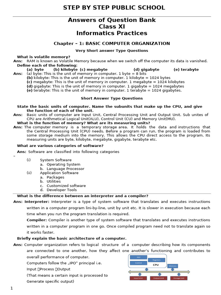 Notes For Grade XI (IP) | PDF | Boolean Data Type | Computer Data Storage