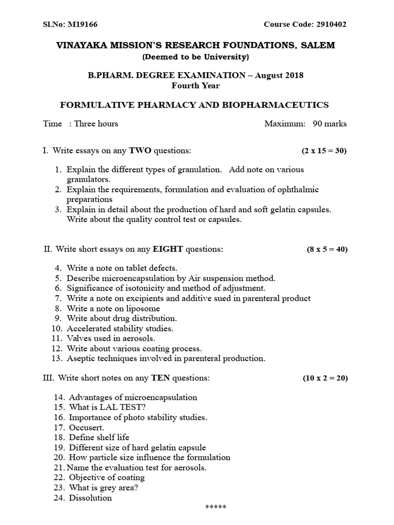 Formulative Pharmacy and Biopharmaceutics | PDF