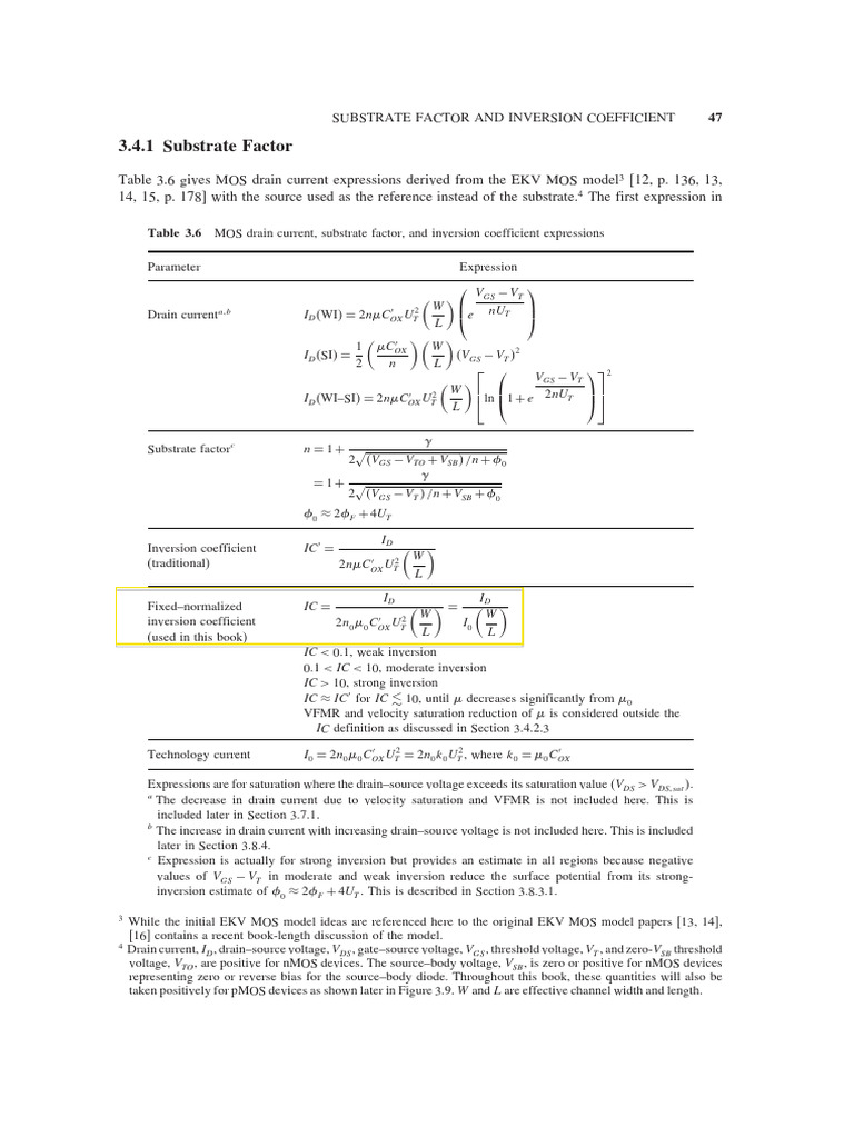 MOS Drain Current and Inversion Coefficient | PDF | Mosfet | Field ...