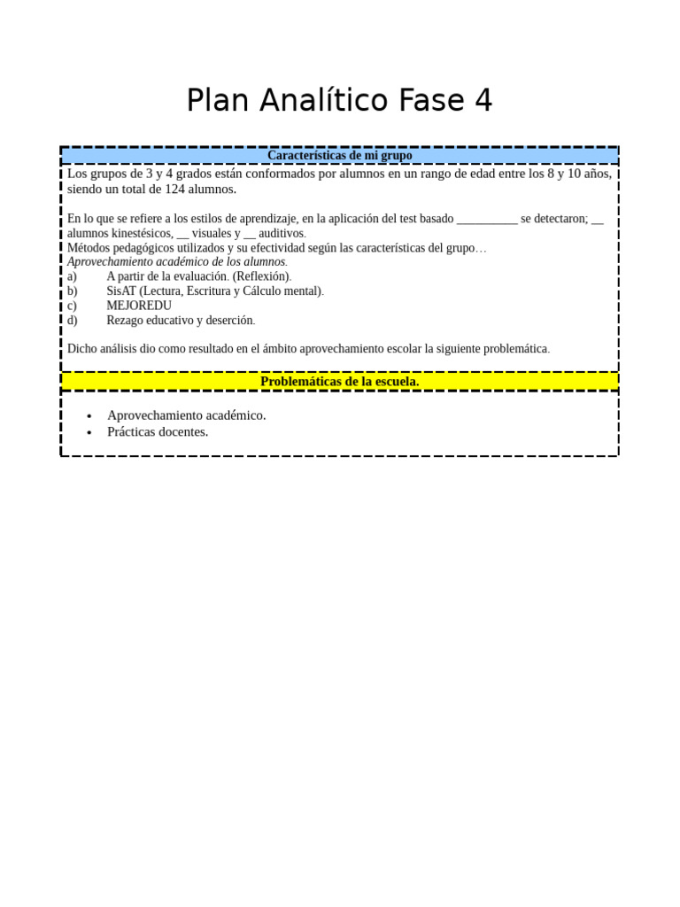 Plan Analítico Fase 4 | PDF | Sustentabilidad | Aprendizaje