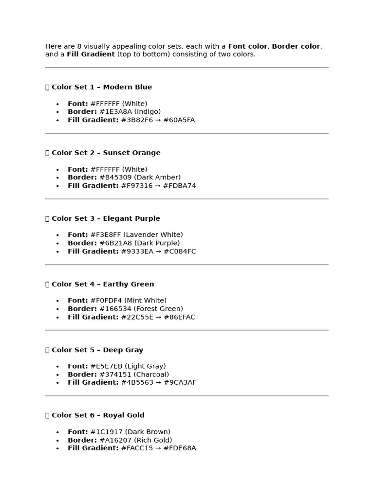Here Are 8 Visually Appealing Color Sets | PDF