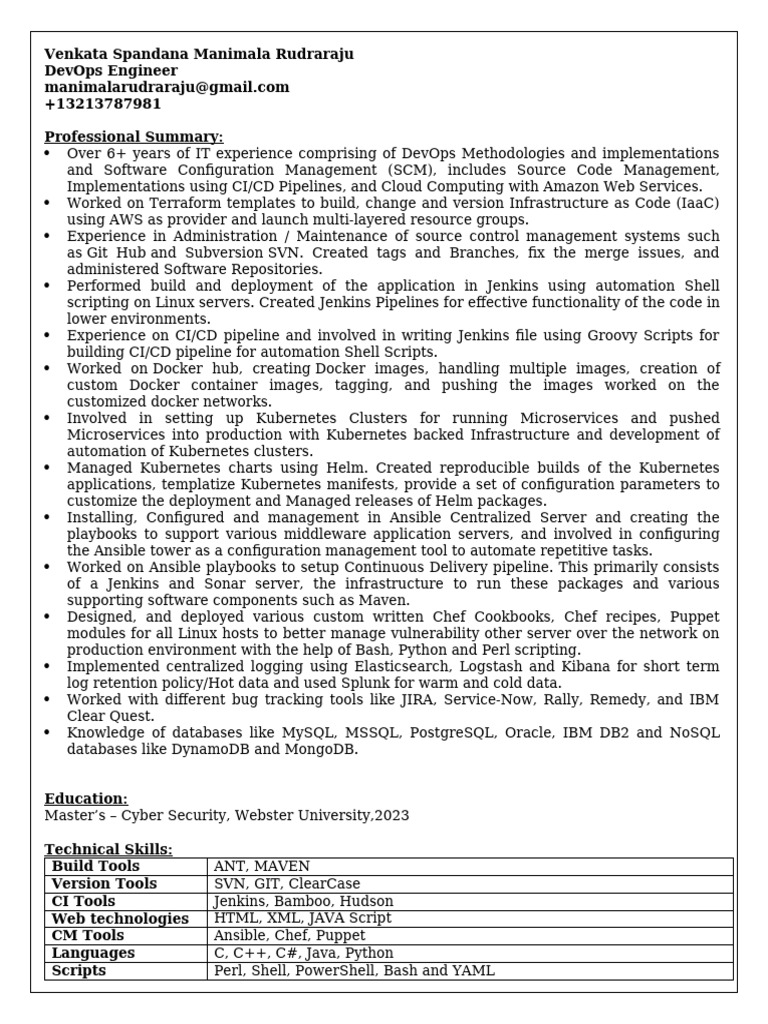 DevOps Engineer with AWS Expertise | PDF | Cloud Computing | Version ...