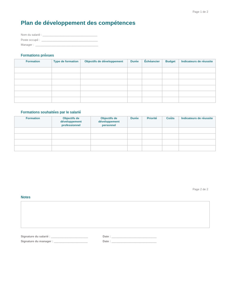 Plan de Développement des Compétences | PDF