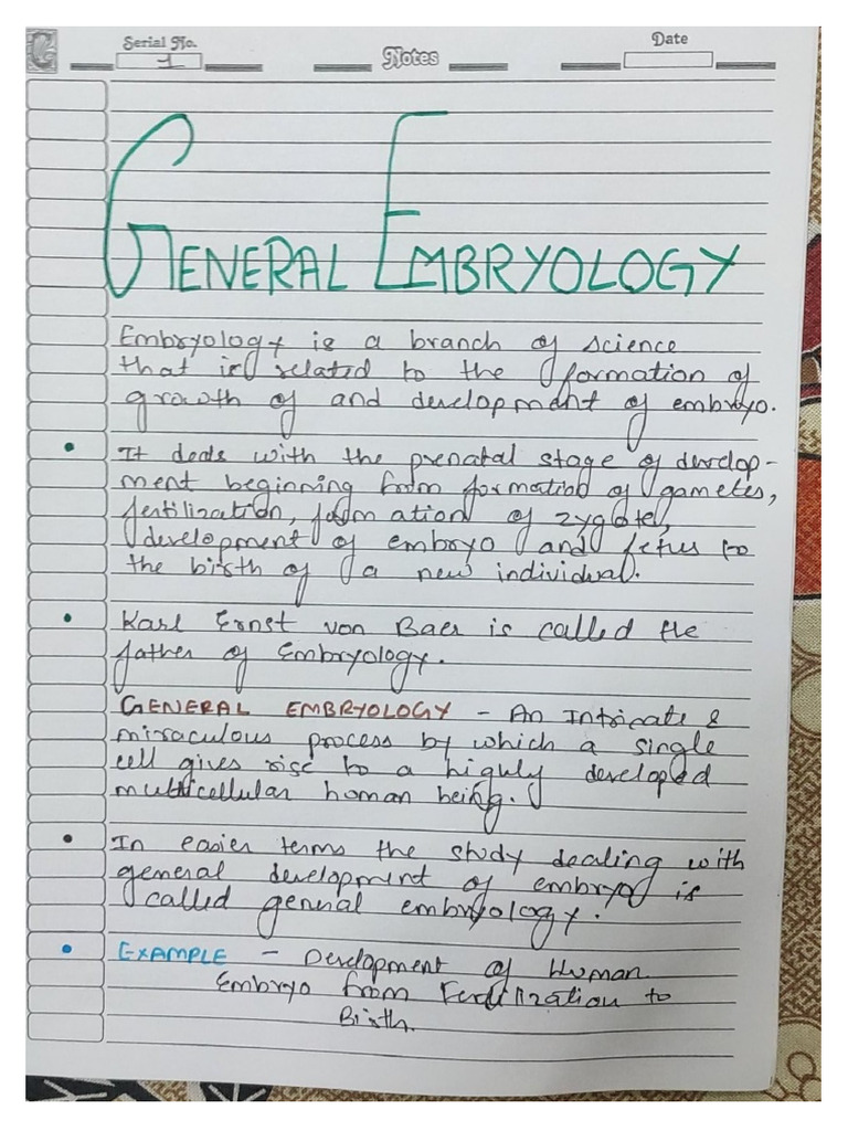 Topic - General Embryology | PDF
