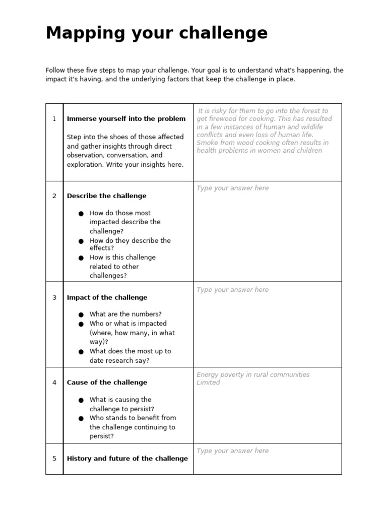 Steps to Map Your Challenge Effectively | PDF