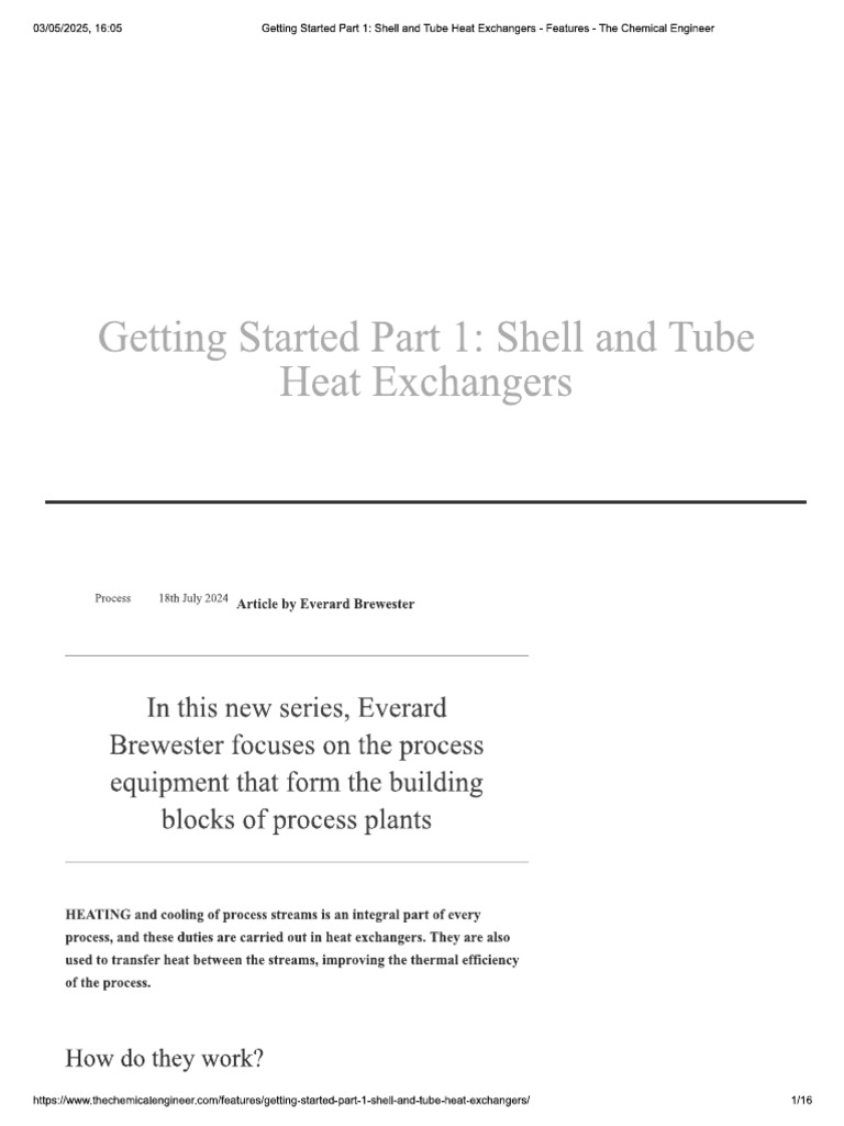 Shell and Tube Heat Exchanger | PDF