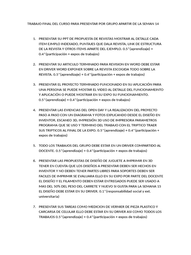 Trabajo Final Curso | PDF