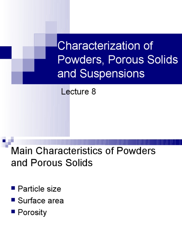 MATE 280 Characterization of Powders and Porous Materials | PDF ...