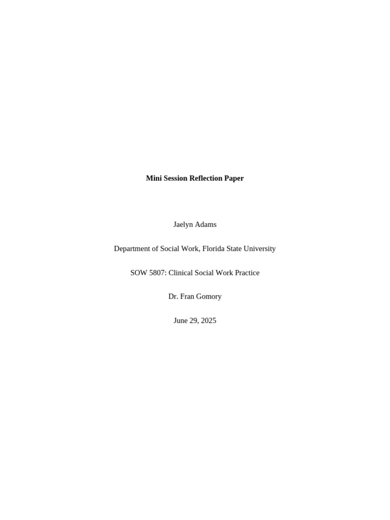 Reflection on Mini Session Feedback | PDF | Psychology | Psychological ...