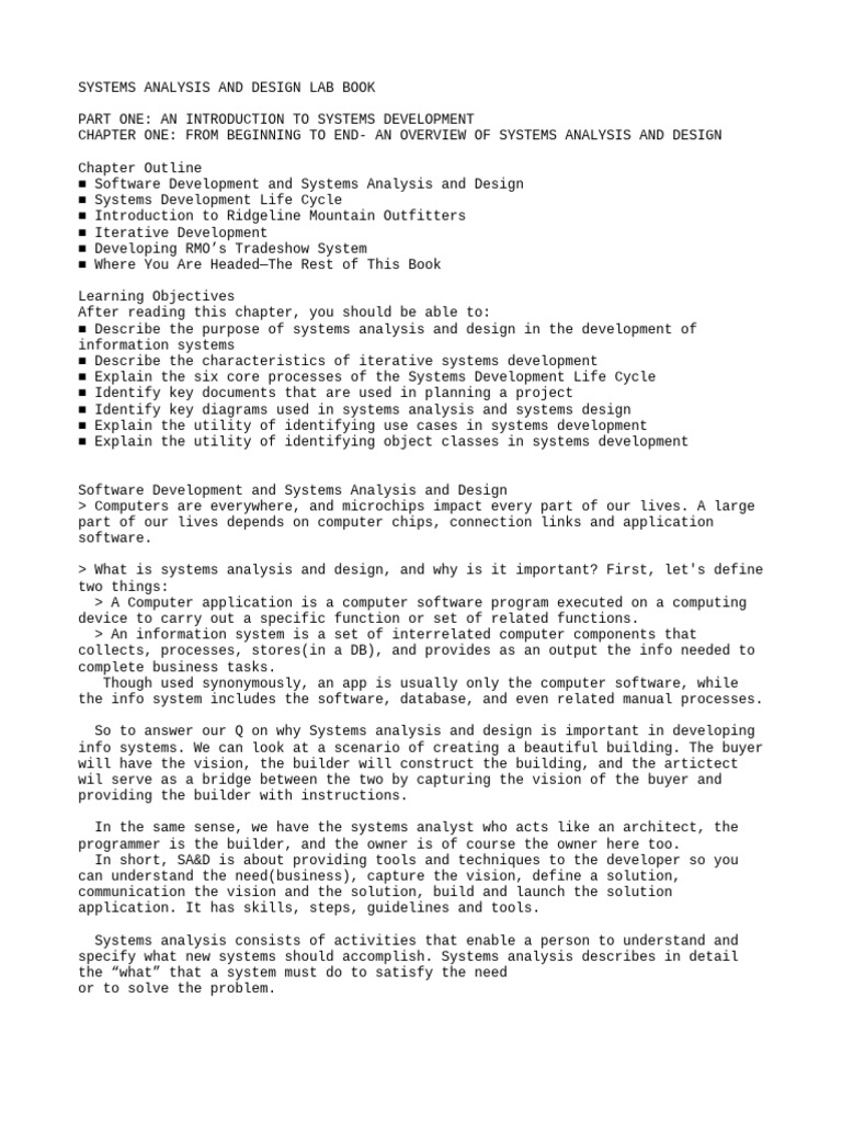 Introduction to Systems Development | PDF | System | Computer Engineering
