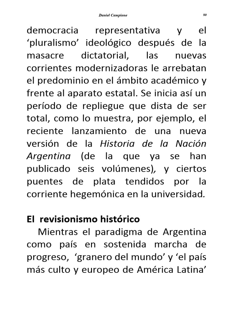 Campione Sobre Revisionismo Hist | PDF | Historiografía | Nacionalismo