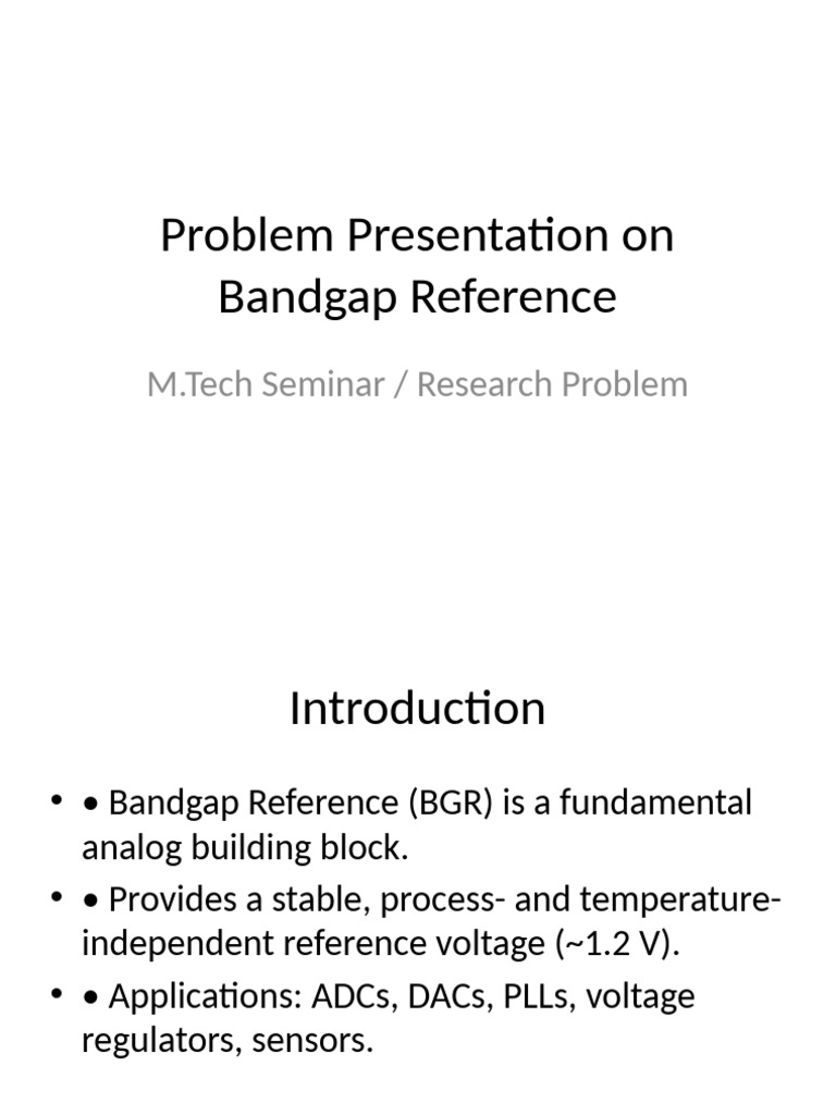Low-Voltage Bandgap Reference Design | PDF