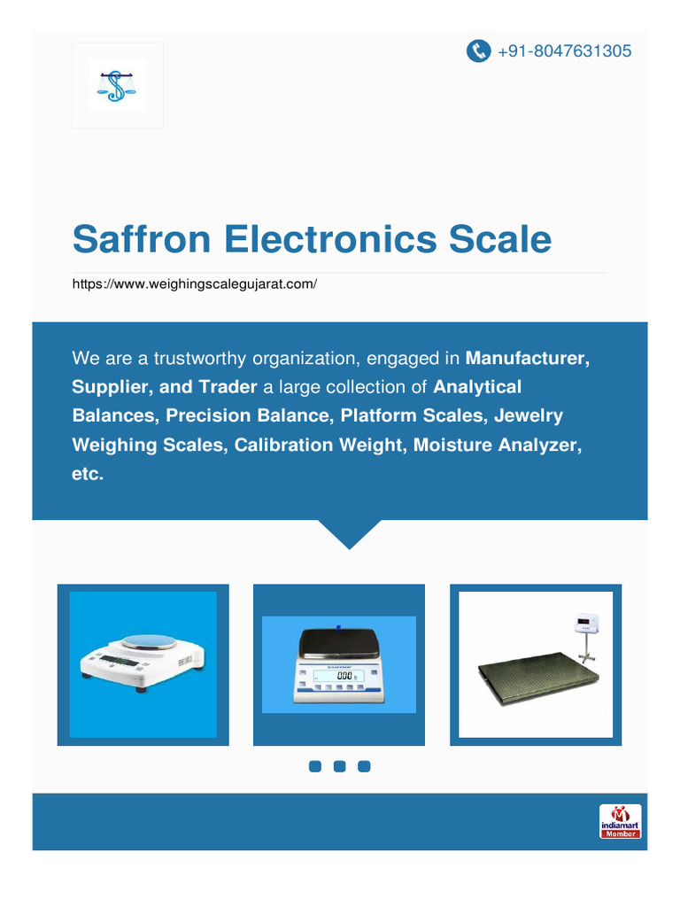 Saffron Electronics Weighing Solutions | PDF | Weighing Scale ...